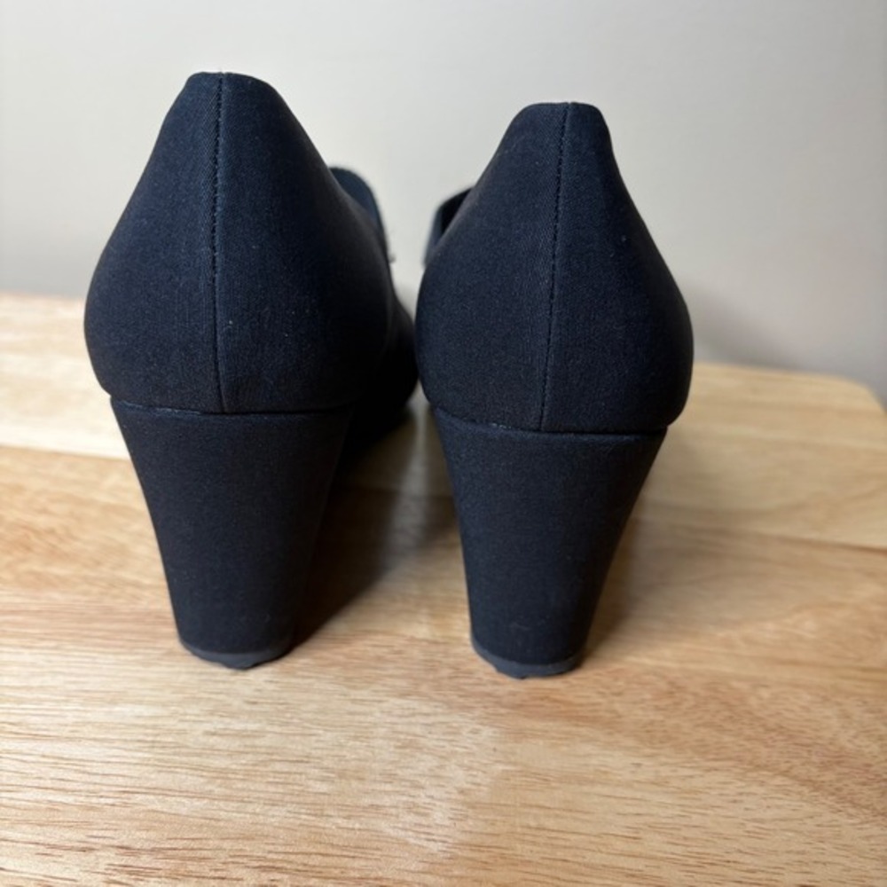 LifeStride Women Gio May Jane Wedge‎ Microsuede Black Pumps Sz 9.5 Office Career - Picture 4 of 7